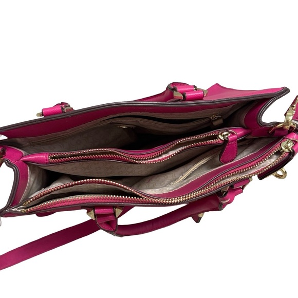 Charming Charlie Hot Pink Structured Tote Crossbody Bag - Picture 6 of 12